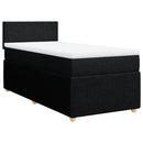 vidaXL fekete szövet rugós ágy matraccal 90x200 cm