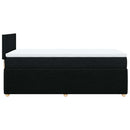vidaXL fekete szövet rugós ágy matraccal 90x200 cm