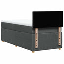vidaXL sötétszürke szövet rugós ágy matraccal 90 x 200 cm