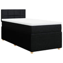 vidaXL fekete szövet rugós ágy matraccal 90x200 cm