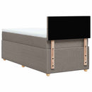 vidaXL tópszínű szövet rugós ágy matraccal 90 x 200 cm
