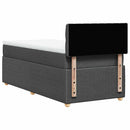 vidaXL sötétszürke szövet rugós ágy matraccal 90 x 200 cm