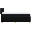 vidaXL fekete szövet rugós ágy matraccal 90x200 cm