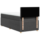 vidaXL sötétszürke szövet rugós ágy matraccal 90 x 200 cm