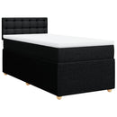 vidaXL fekete szövet rugós ágy matraccal 90x200 cm