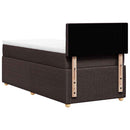 vidaXL sötétbarna szövet rugós ágy matraccal 90 x 200 cm