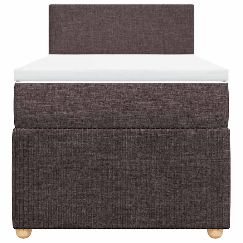 vidaXL sötétbarna szövet rugós ágy matraccal 100 x 200 cm