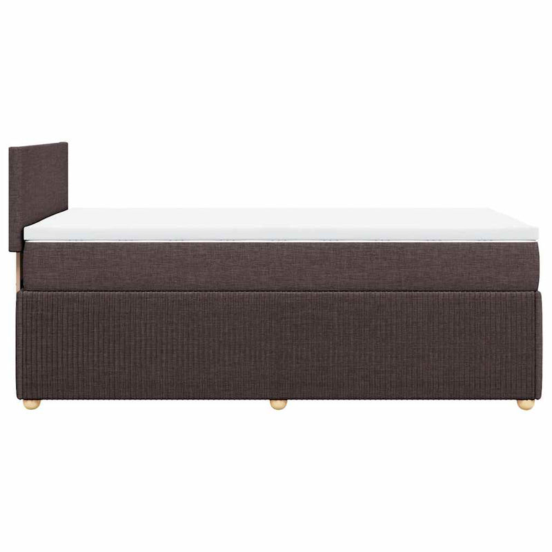 vidaXL sötétbarna szövet rugós ágy matraccal 100 x 200 cm