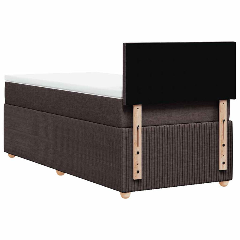 vidaXL sötétbarna szövet rugós ágy matraccal 100 x 200 cm