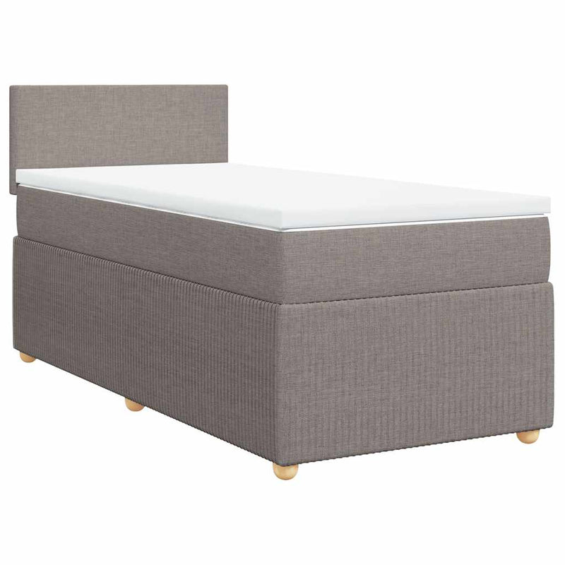 vidaXL tópszínű szövet rugós ágy matraccal 100 x 200 cm