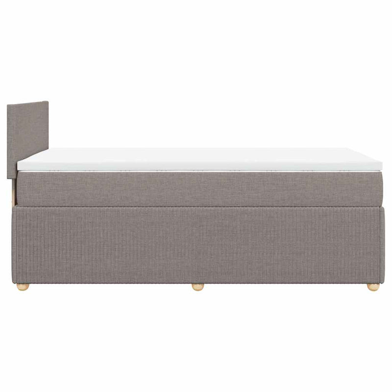 vidaXL tópszínű szövet rugós ágy matraccal 100 x 200 cm