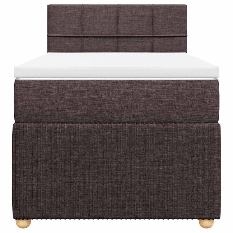 vidaXL sötétbarna szövet rugós ágy matraccal 100 x 200 cm