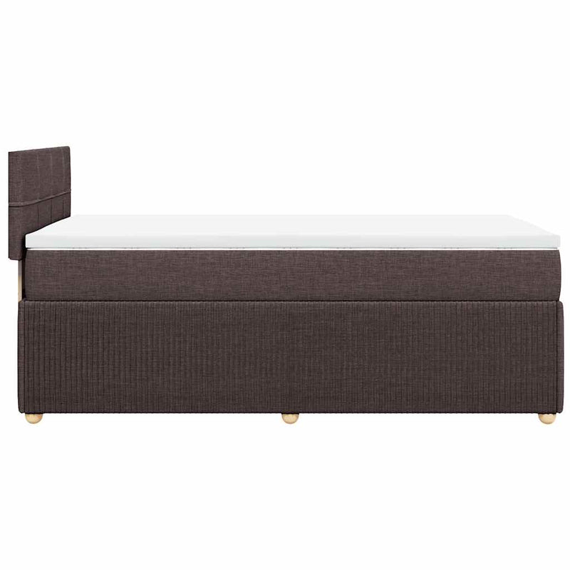 vidaXL sötétbarna szövet rugós ágy matraccal 100 x 200 cm