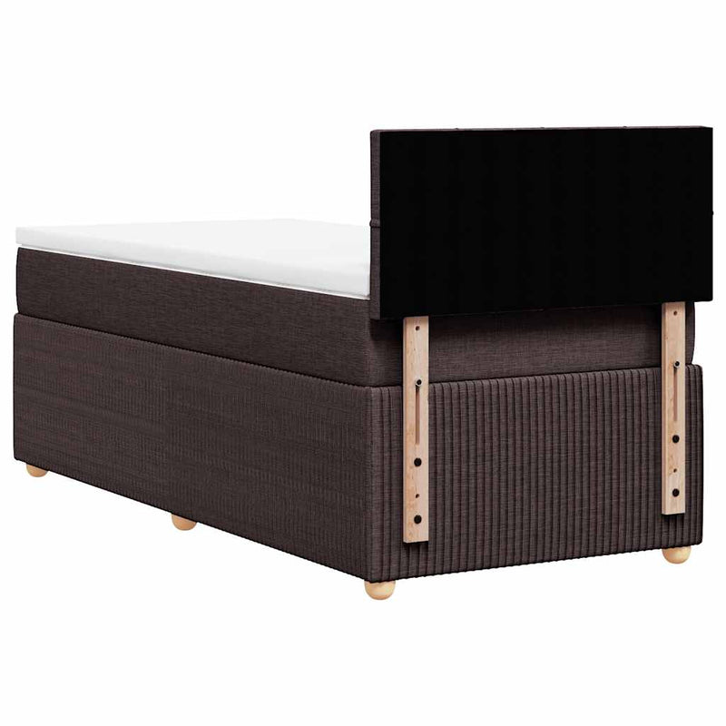 vidaXL sötétbarna szövet rugós ágy matraccal 100 x 200 cm