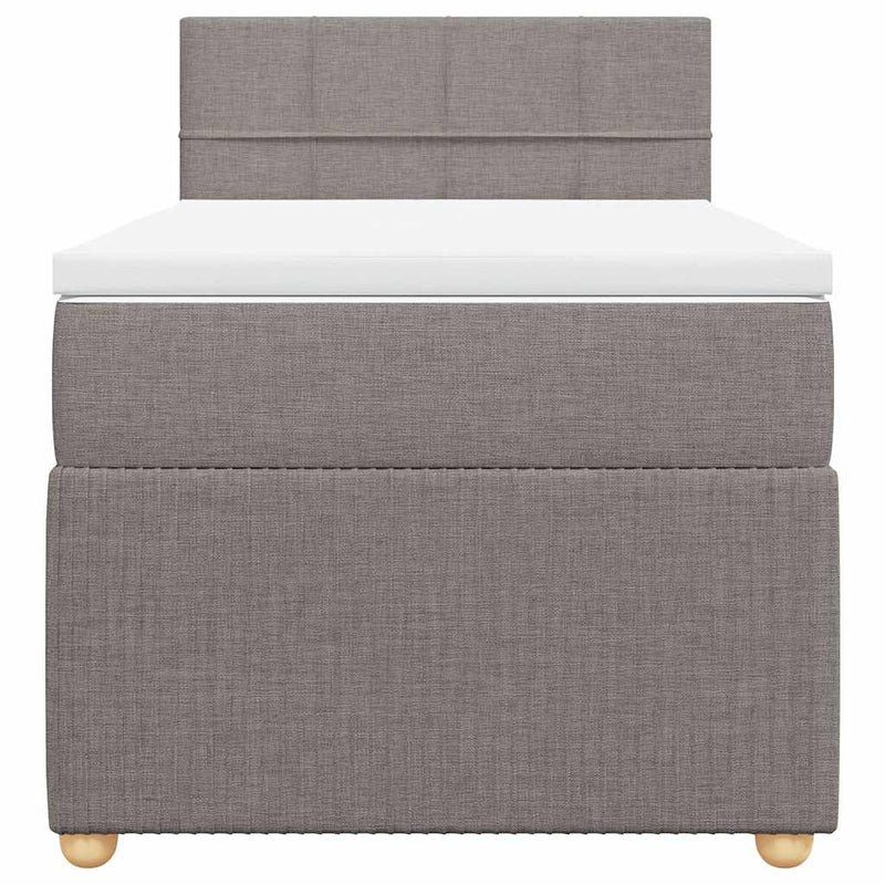 vidaXL tópszínű szövet rugós ágy matraccal 100 x 200 cm