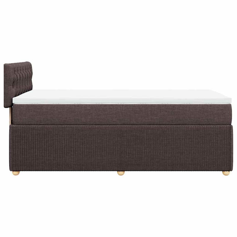 vidaXL sötétbarna szövet rugós ágy matraccal 100 x 200 cm