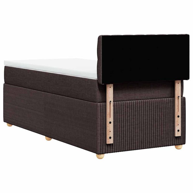 vidaXL sötétbarna szövet rugós ágy matraccal 100 x 200 cm