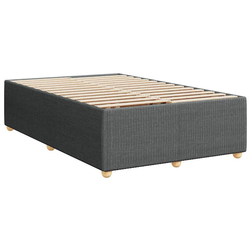 vidaXL sötétszürke szövet rugós ágy matraccal 120 x 190 cm