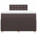 vidaXL sötétbarna szövet rugós ágy matraccal 120 x 190 cm