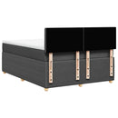 vidaXL sötétszürke szövet rugós ágy matraccal 140 x 190 cm