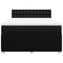 vidaXL fekete szövet rugós ágy matraccal 140 x 190 cm