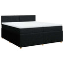 vidaXL fekete szövet rugós ágy matraccal 200 x 200 cm