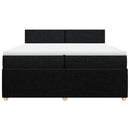 vidaXL fekete szövet rugós ágy matraccal 200 x 200 cm