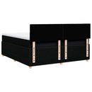 vidaXL fekete szövet rugós ágy matraccal 200 x 200 cm