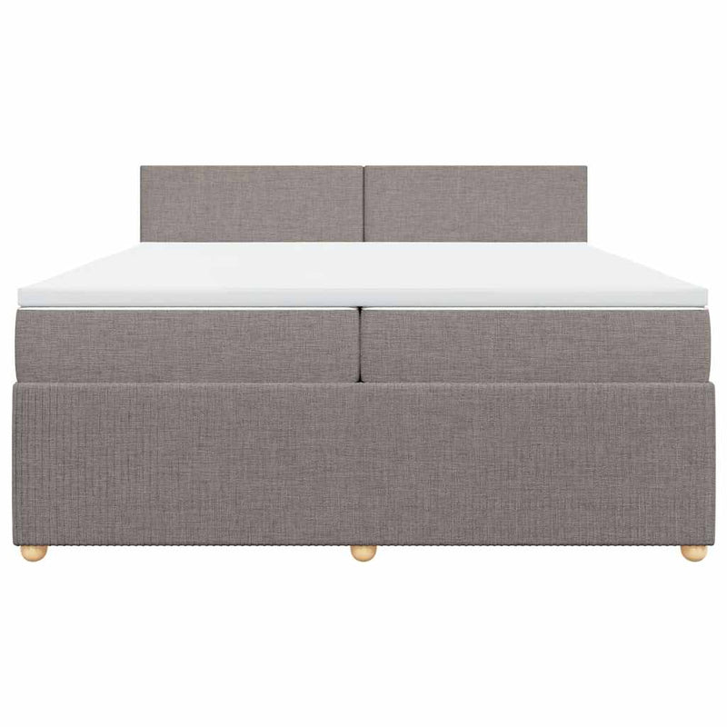 vidaXL tópszínű szövet rugós ágy matraccal 200 x 200 cm