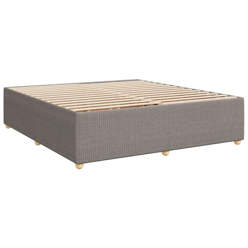 vidaXL tópszínű szövet rugós ágy matraccal 200 x 200 cm
