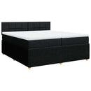 vidaXL fekete szövet rugós ágy matraccal 200 x 200 cm
