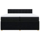 vidaXL fekete szövet rugós ágy matraccal 200 x 200 cm