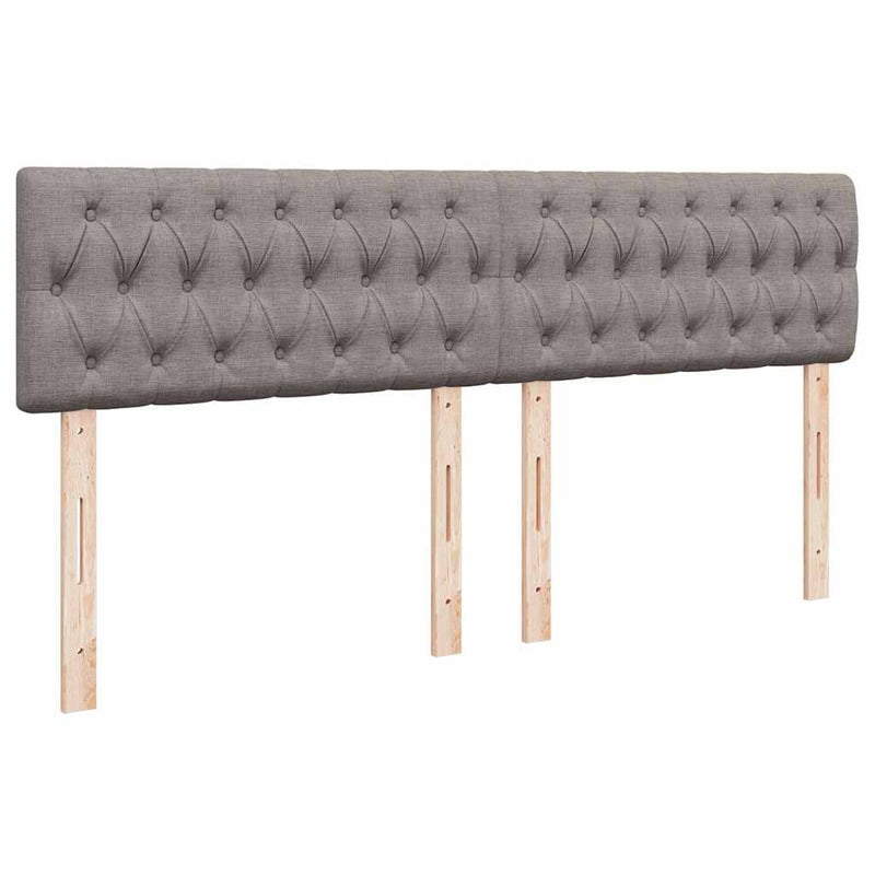 vidaXL tópszínű szövet rugós ágy matraccal 200 x 200 cm