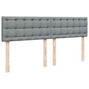 vidaXL világosszürke szövet rugós ágy matraccal 200 x 200 cm