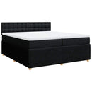 vidaXL fekete szövet rugós ágy matraccal 200 x 200 cm