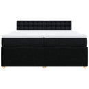 vidaXL fekete szövet rugós ágy matraccal 200 x 200 cm