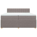 vidaXL tópszínű szövet rugós ágy matraccal 200 x 200 cm