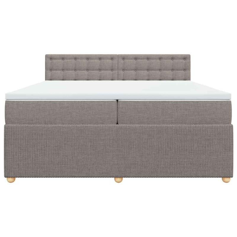 vidaXL tópszínű szövet rugós ágy matraccal 200 x 200 cm