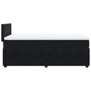 vidaXL fekete bársony rugós ágy matraccal 80 x 200 cm