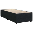vidaXL fekete bársony rugós ágy matraccal 80 x 200 cm