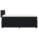 vidaXL fekete bársony rugós ágy matraccal 80 x 200 cm