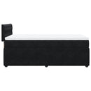 vidaXL fekete bársony rugós ágy matraccal 90x190 cm