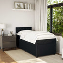 vidaXL fekete bársony rugós ágy matraccal 90 x 200 cm