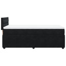 vidaXL fekete bársony rugós ágy matraccal 90 x 200 cm