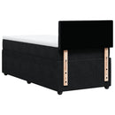 vidaXL fekete bársony rugós ágy matraccal 90 x 200 cm