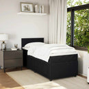 vidaXL fekete bársony rugós ágy matraccal 90 x 200 cm
