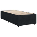vidaXL fekete bársony rugós ágy matraccal 90 x 200 cm