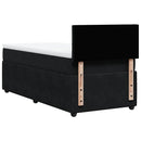 vidaXL fekete bársony rugós ágy matraccal 90 x 200 cm