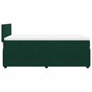 vidaXL sötétzöld bársony rugós ágy matraccal 90 x 200 cm