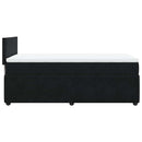 vidaXL fekete bársony rugós ágy matraccal 100 x 200 cm